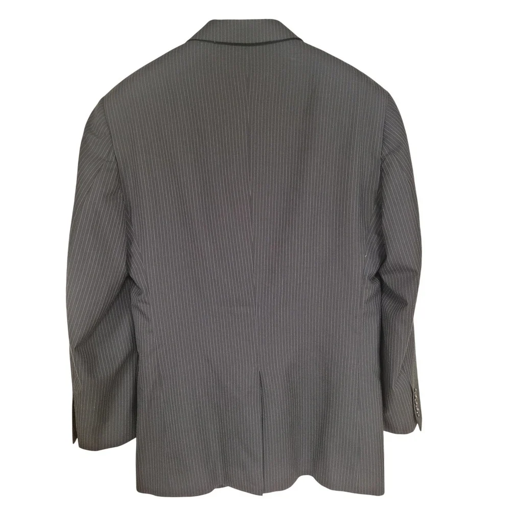 Jos A Bank Mens Black‎ w Gray Pinstripe 100% Wool Blazer Sport Coat Size 38R